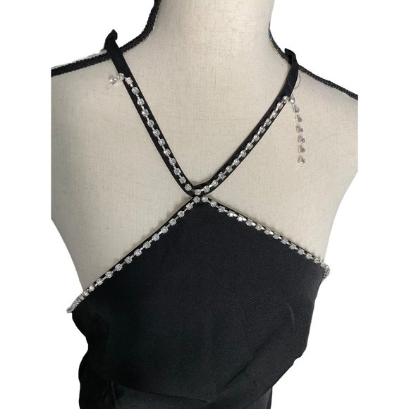 Ieena for Macduggal beaded hem halter gown sz 4 - Picture 4 of 10